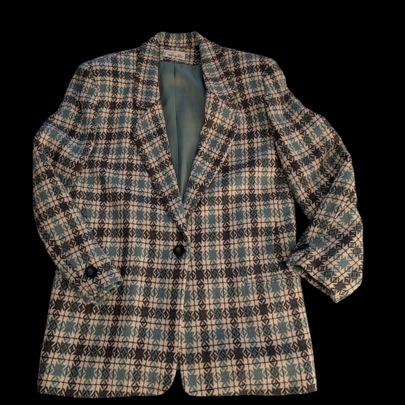 Pappagallo Jackets & Blazers - Pappagallo Blue and White Plaid Blazer